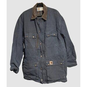 Vintage Carhartt Jacket Coat Rancher Chore Flannel Blanket Lined Work Mens Size